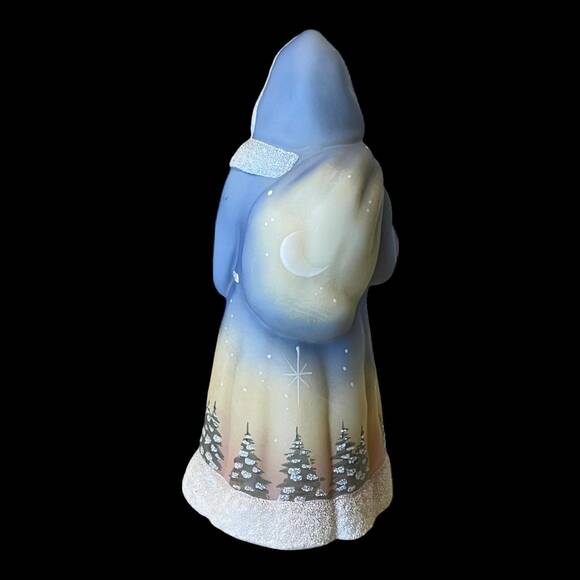 Limited Edition Signed FENTON Satin Glass 8" SANTA FIGURINE 'Santa's List' #4738 - Picture 4 of 8